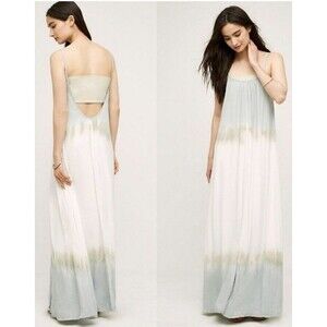 Anthropologie Illia Dip Dye Maxi Dress Size 8 Scoop Back